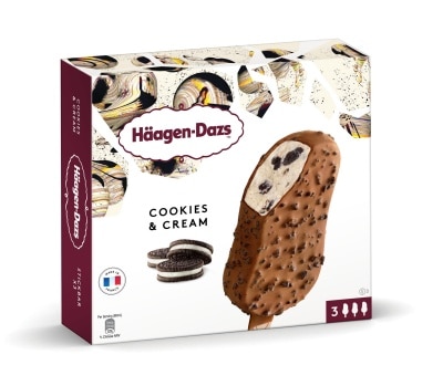 HAAGEN-DAZS Cookies & Cream Multipack Bar  [ France](frozen -18°c)
