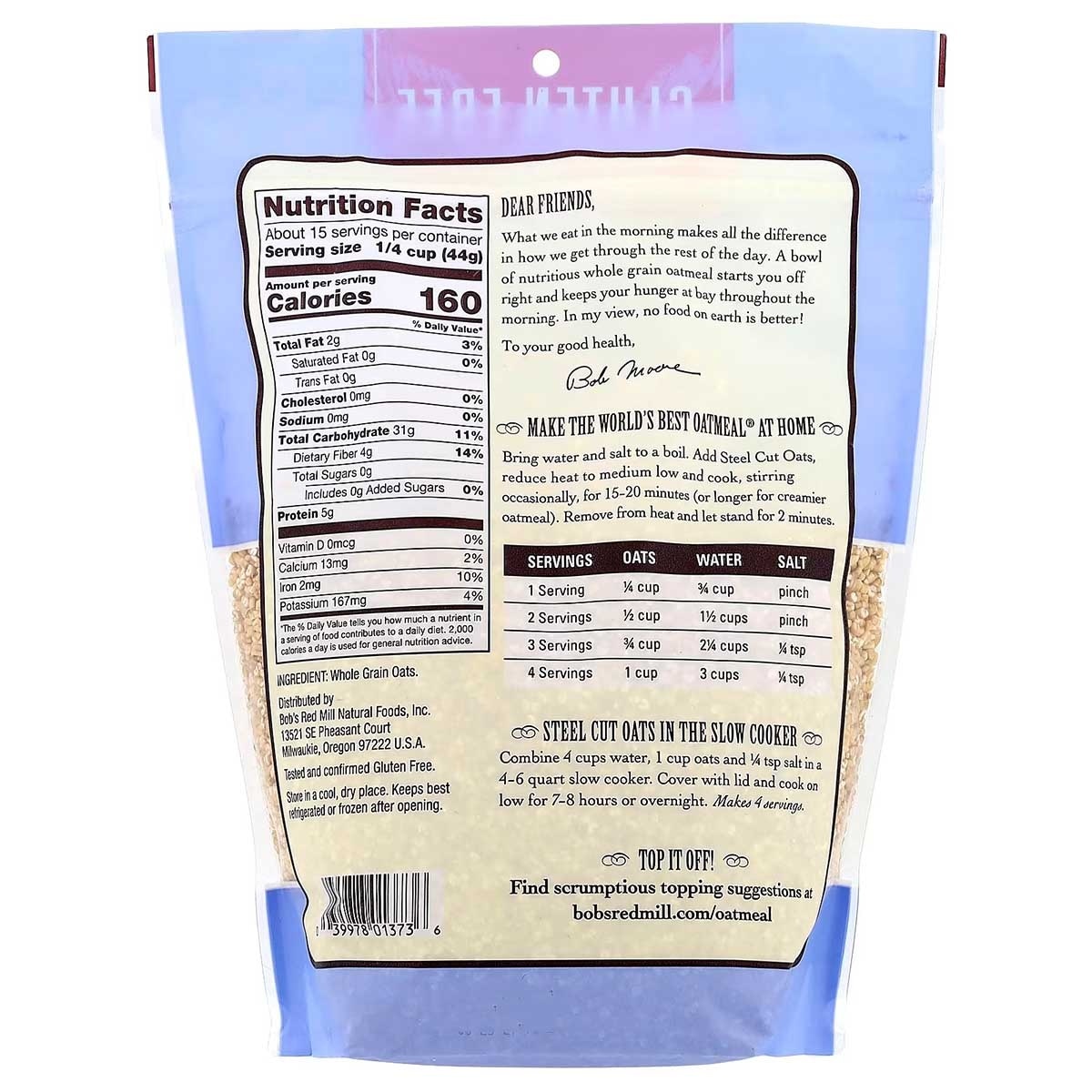 BOB'S RED MILL Gf Steel Cut Oats