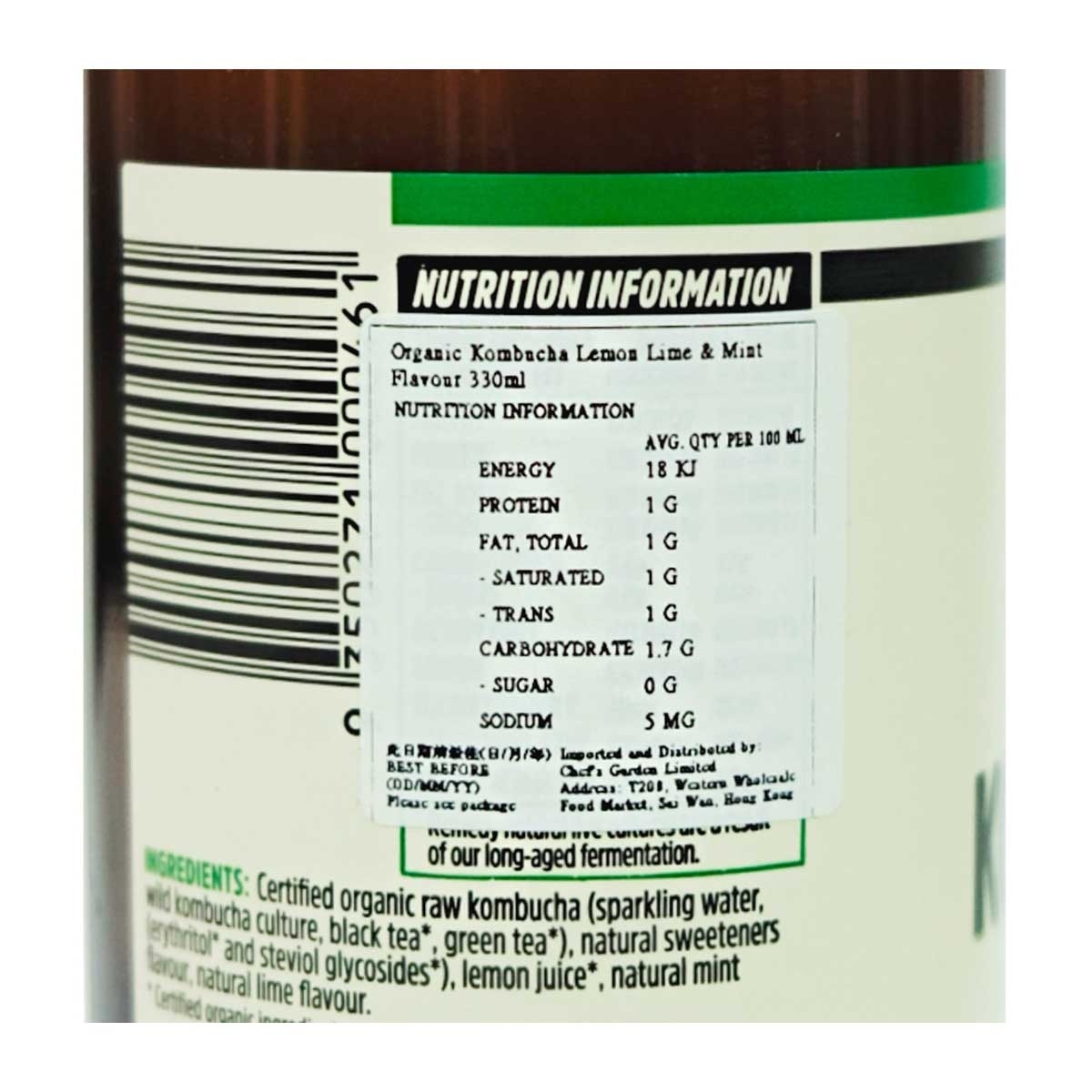 REMEDY Organic Kombucha Lemon Lime & Mint