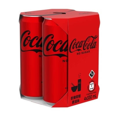 COCA-COLA Coke No Sugar Tall Can 4p