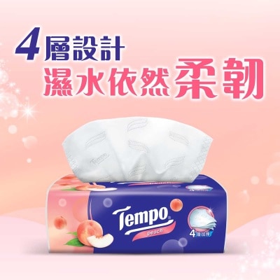 TEMPO得寶 四層桃味限量版袋裝面紙４包裝