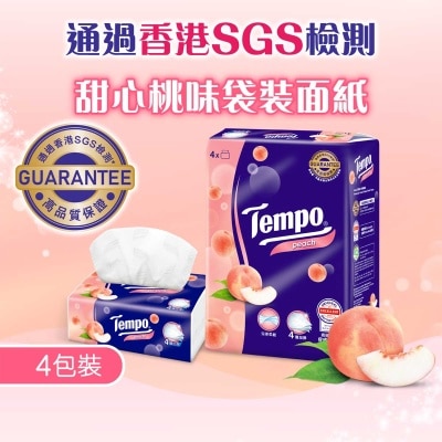 TEMPO得寶 四層桃味限量版袋裝面紙４包裝