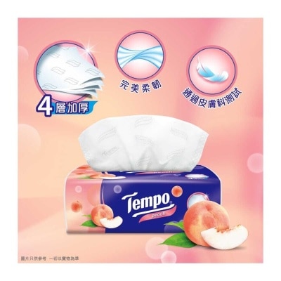 TEMPO得寶 Tempo四層甜心桃味袋裝面紙18包箱裝(原箱)