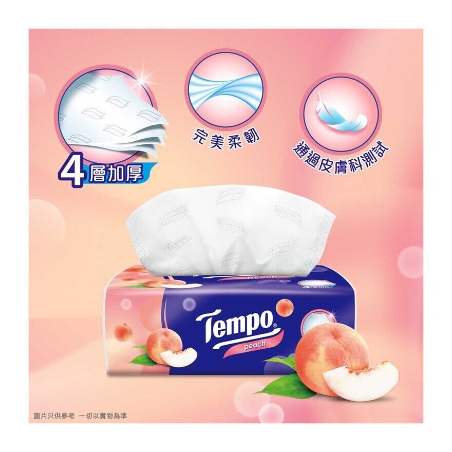 TEMPO Tempo Softpack Peach 4ply Tissue 18s