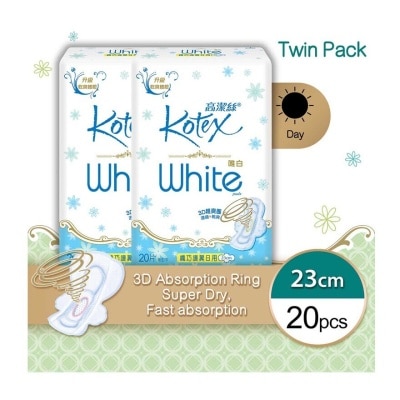KOTEX White Sw 23cm Twin Pack