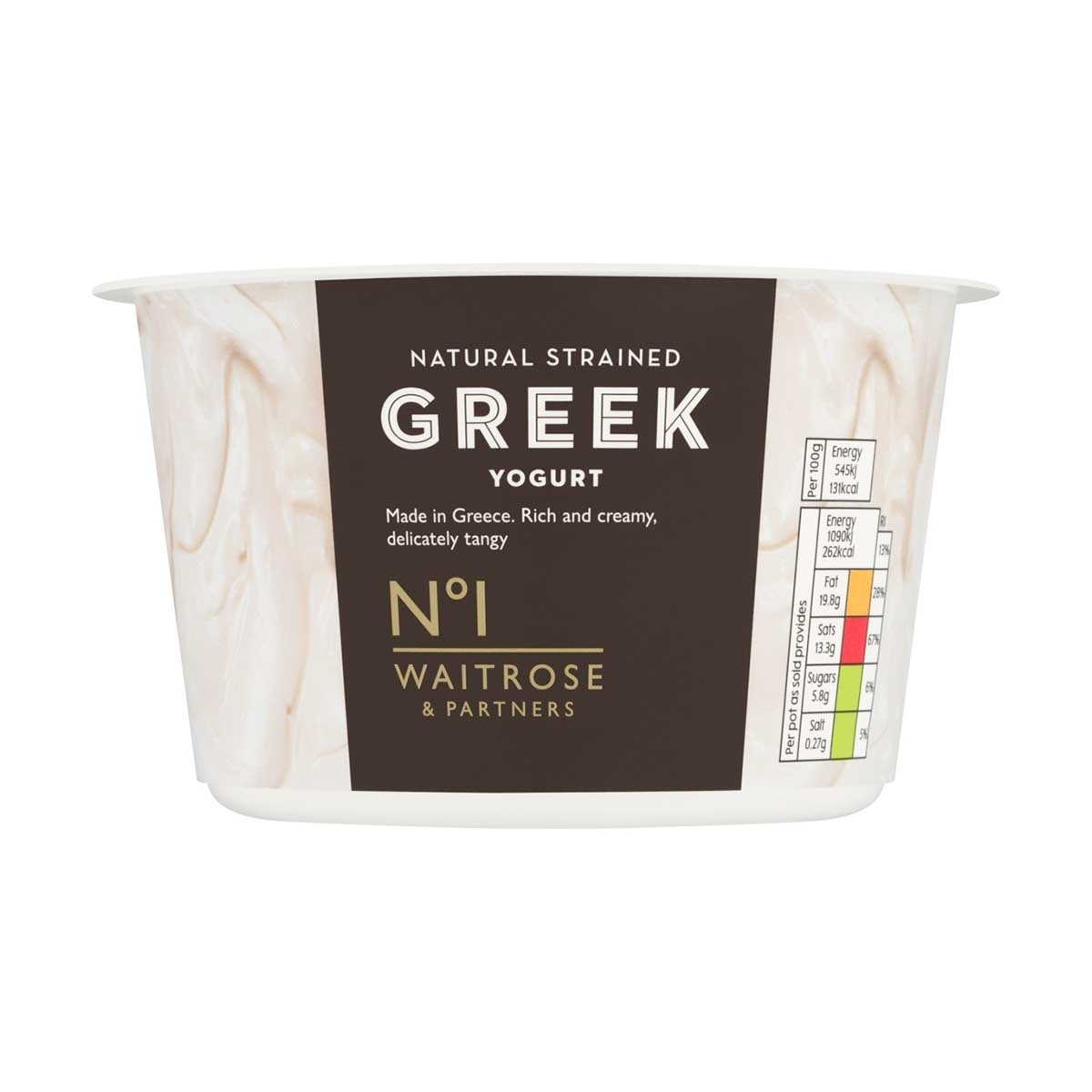WAITROSE N1 Greek Strained Yogurt - Natural[greece](chilled 0-4°c)