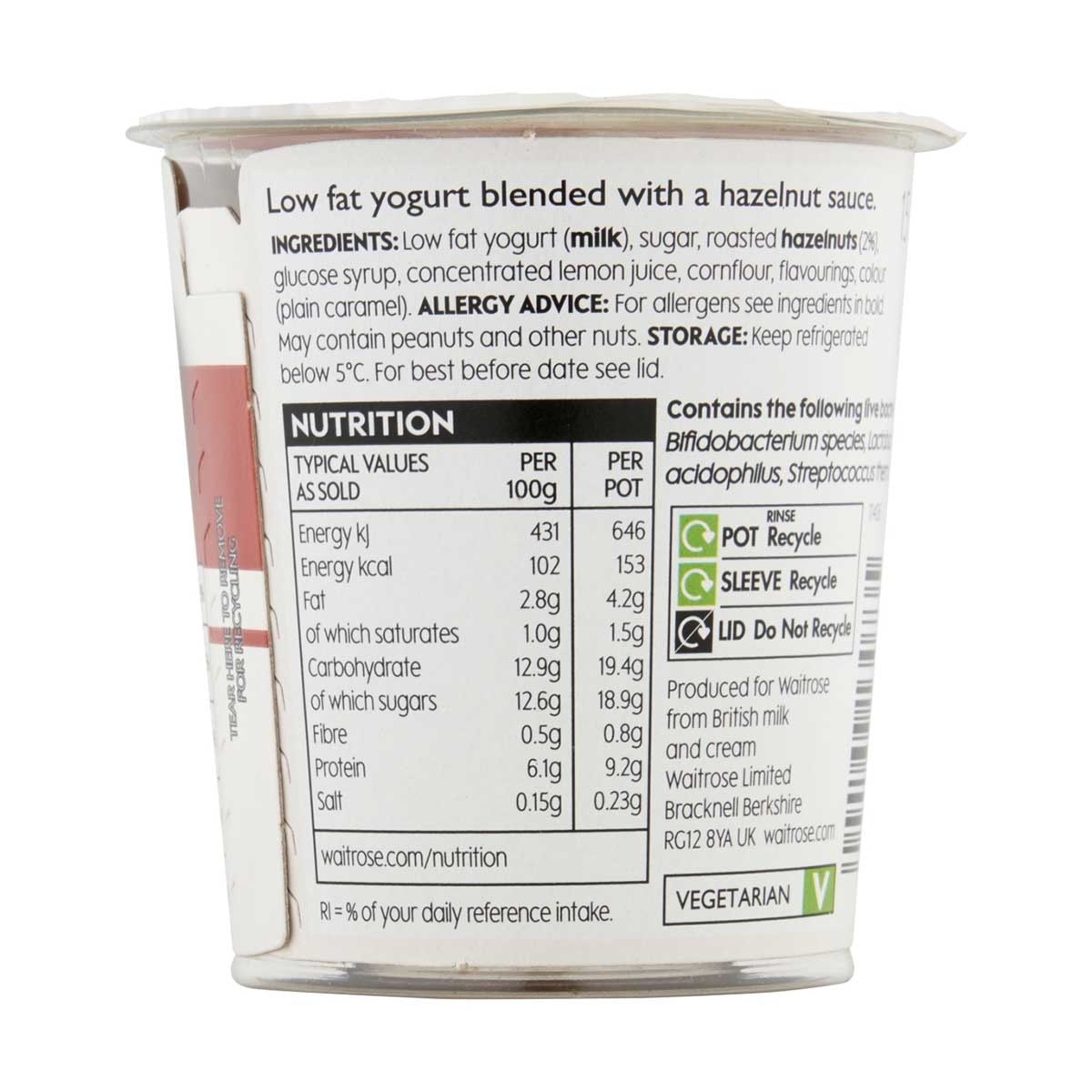 WAITROSE Nutty Yogurt Hazelnut