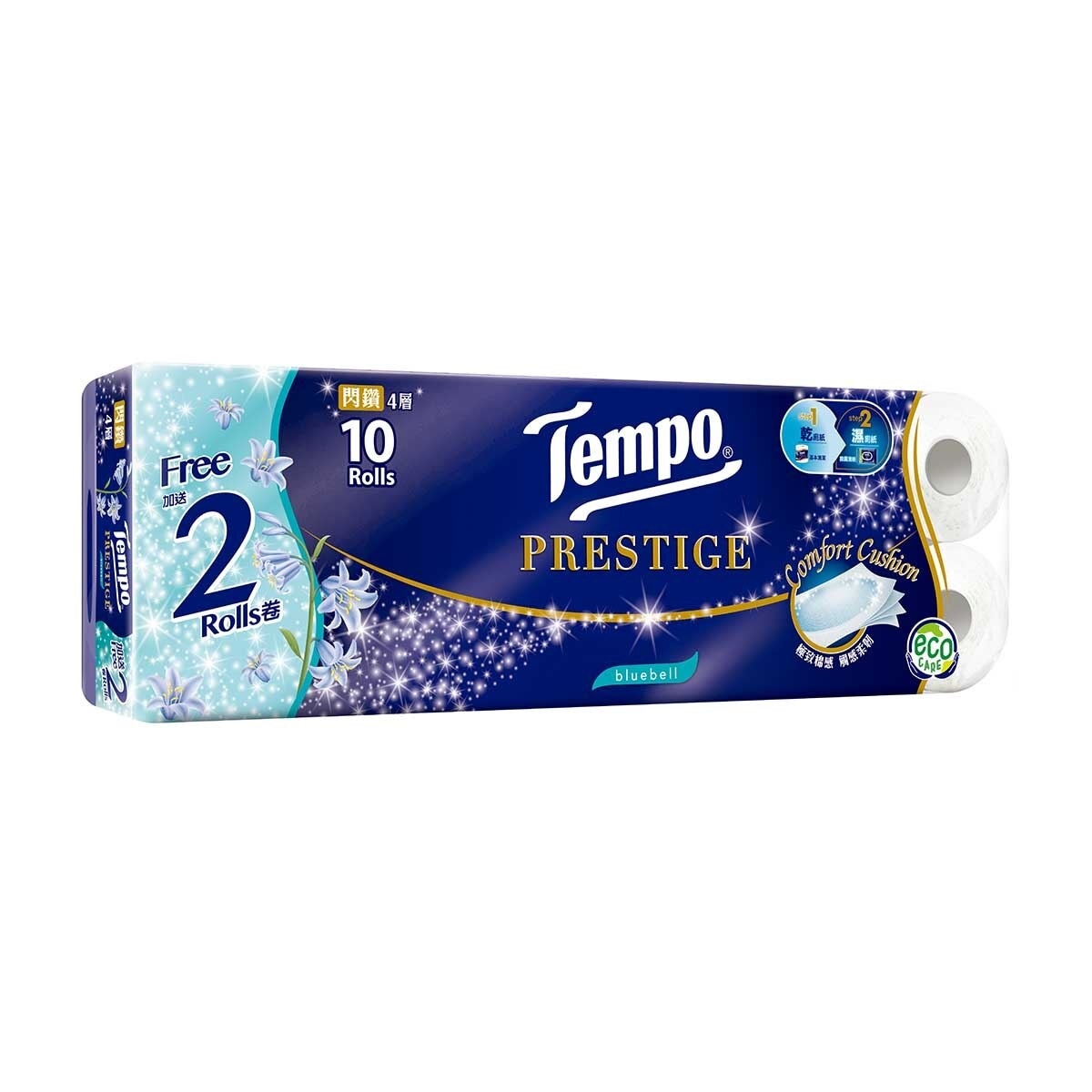 TEMPO Tempo Prestige 4ply Bluebell Bathroom Tissue-10+2 Rolls (random Pick For Bonus Pack Or Normal Pack)