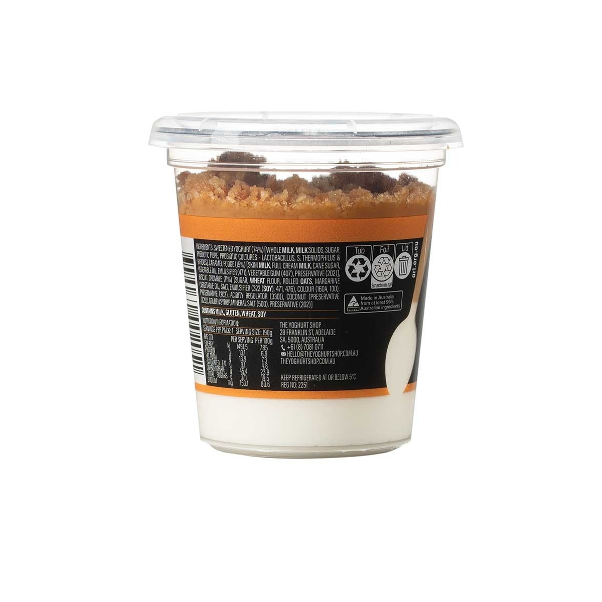 THE YOGHURT SHOP Caramel Crumble Yogurt (chilled 0-4°c)