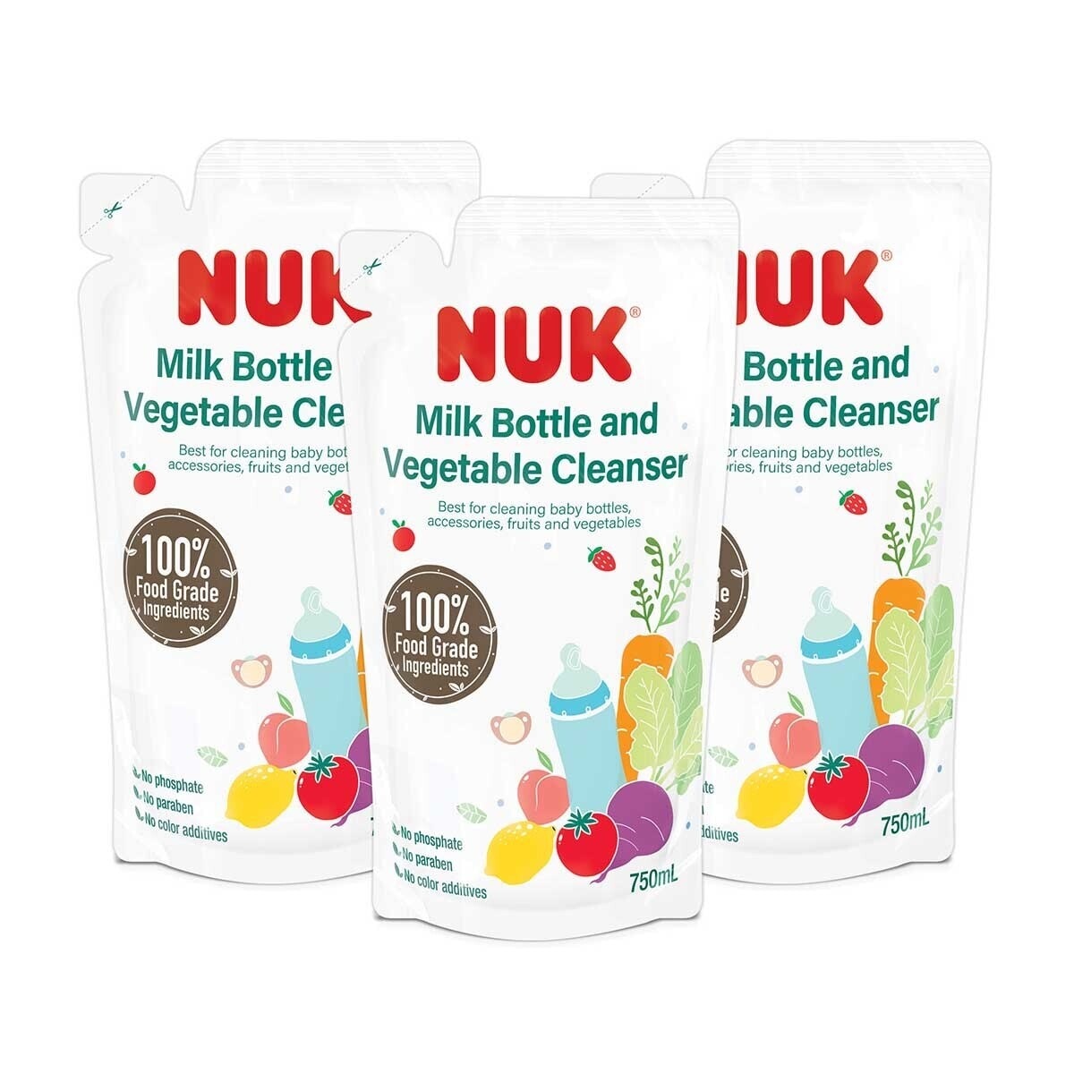 NUK Bottle & Vege Cleanser Refill Triple Pk