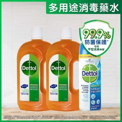 DETTOL Dettol Antiseptic Liquid 1.2l Tp + Spray Crisp Breeze 450ml