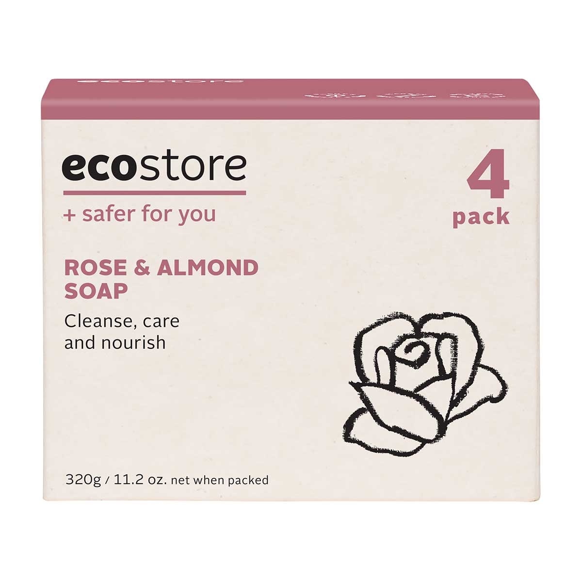 ECOSTORE 玫瑰杏仁油肥皂８０克（４件裝）