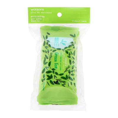 WATSONS Green Tea Wet Wipes 10sx3