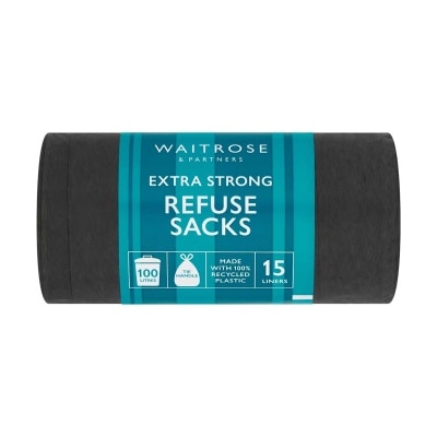 ESSENTIAL WAITROSE Ex Strong Tie Handle Garbage Bag100l