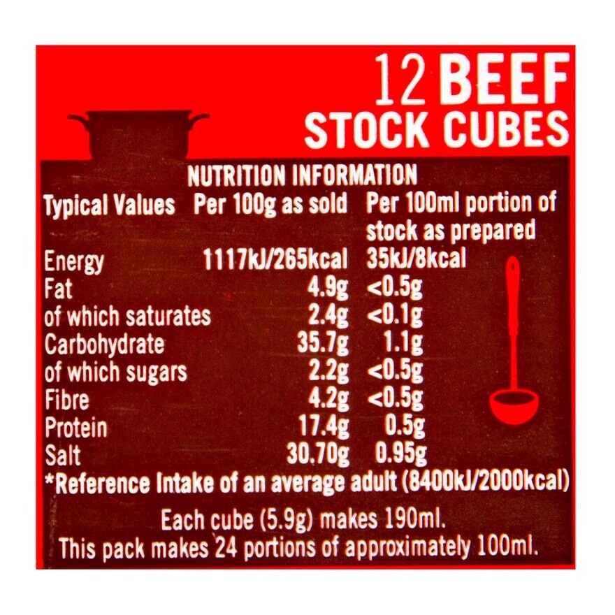 OXO Beef Stock Cubes 12's