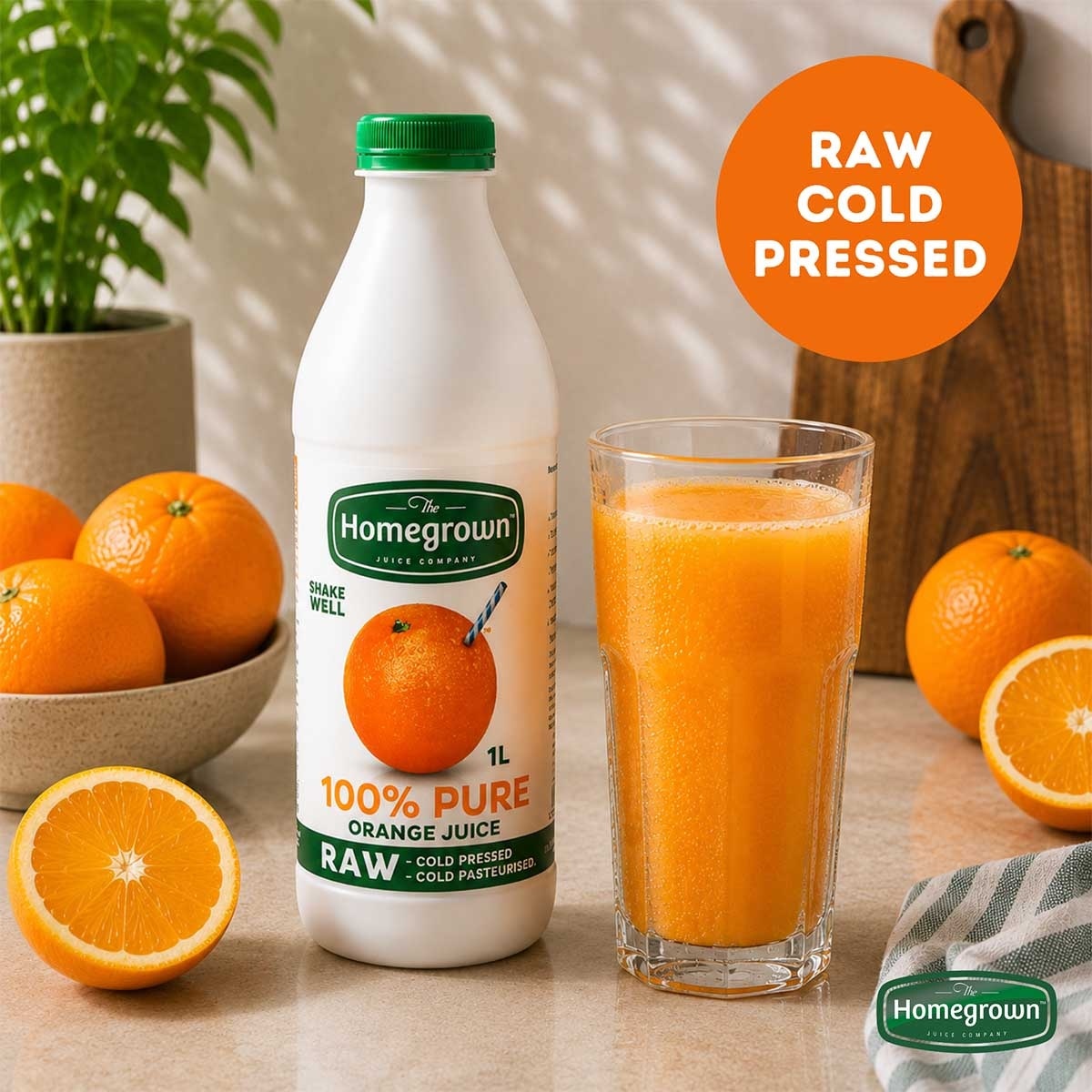 HOMEGROWN Cold Pressed Orange Juice 400ml