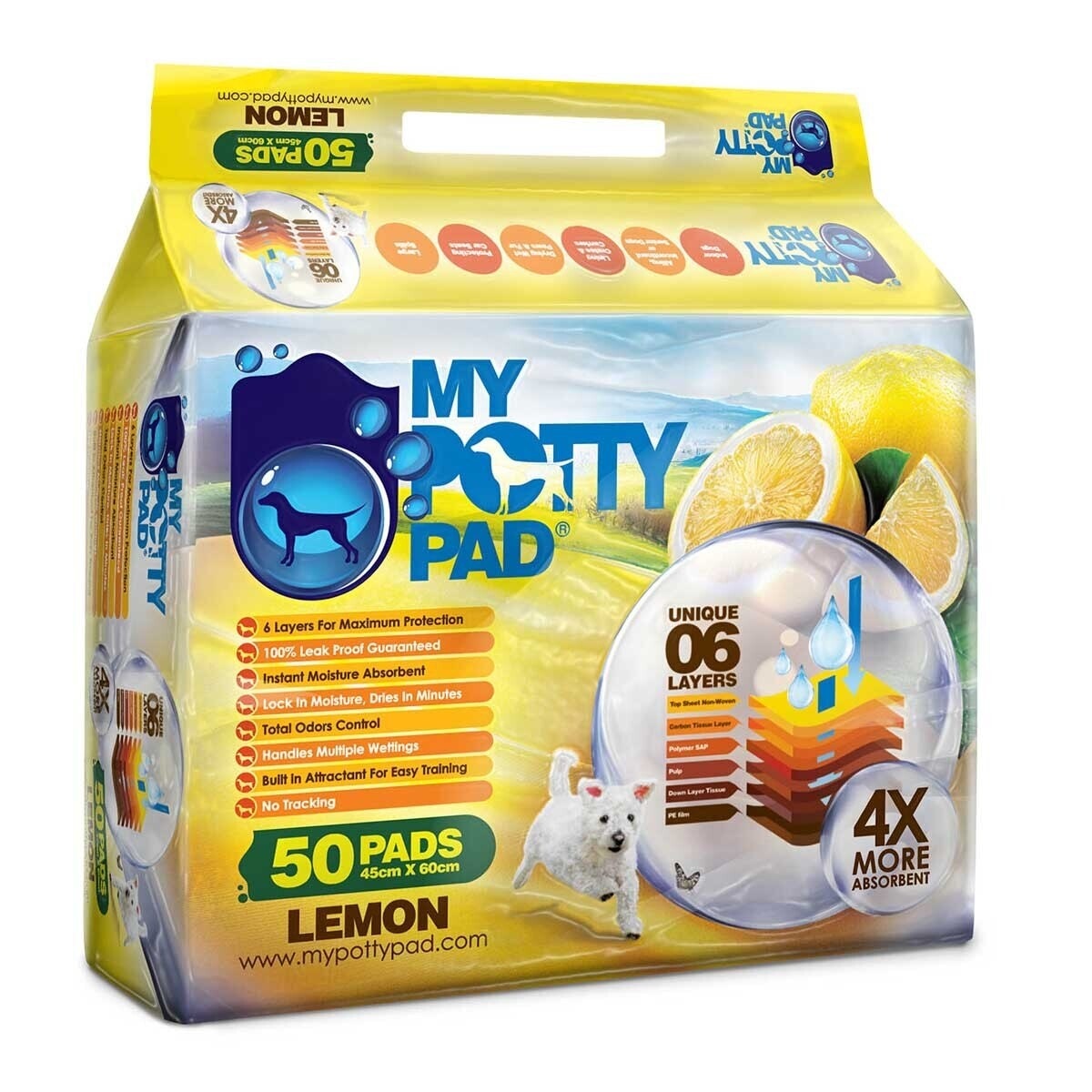 MY POTTY PAD Pet Sheet-lemon45x60 M 50's