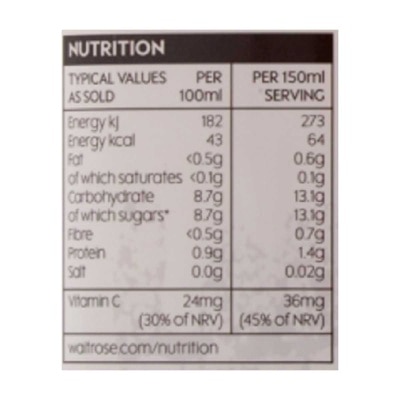 WAITROSE Smooth Orange Juice [ Uk](chilled 0-4°c)