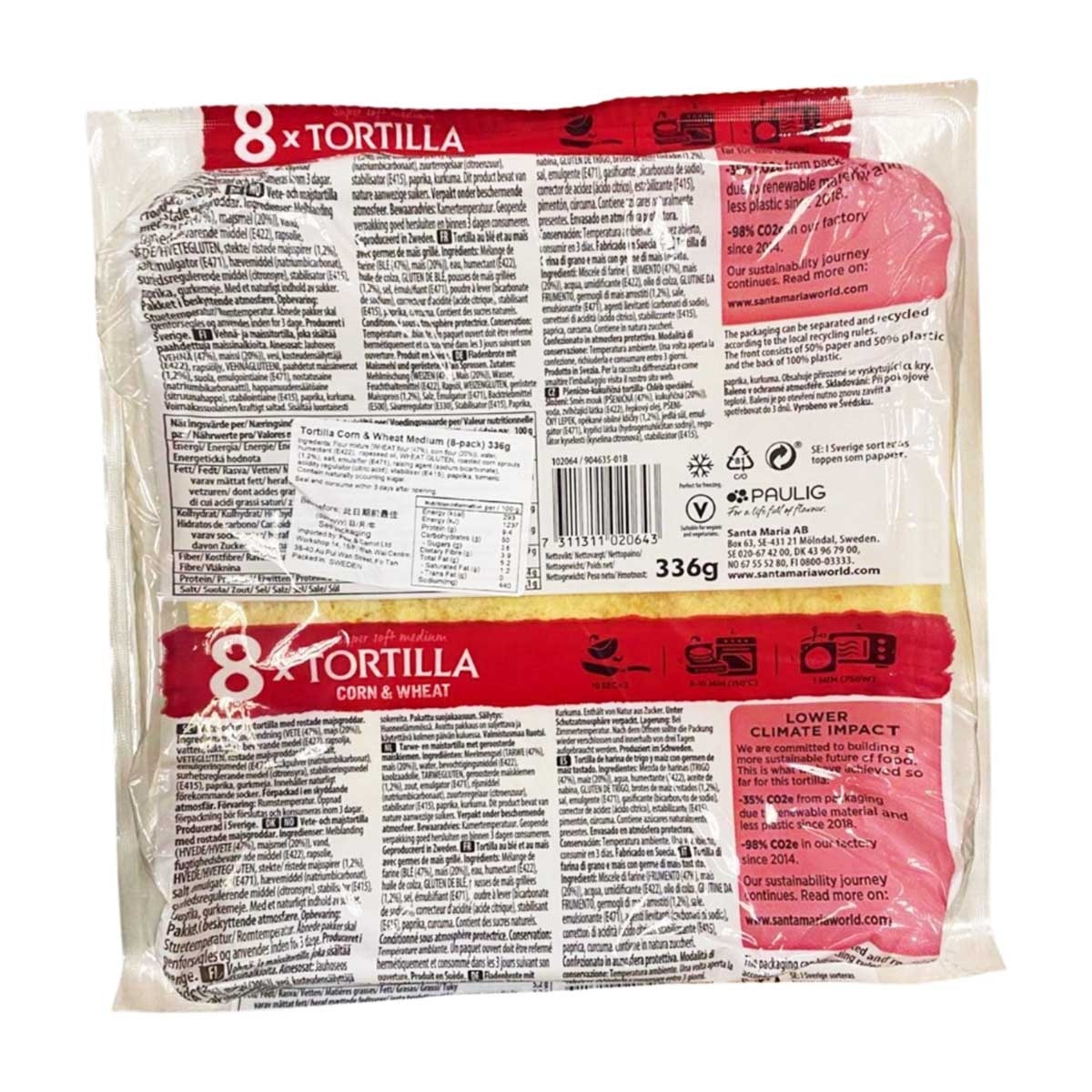 SANTA MARIA Corn & Wheat Tortilla 8 Medium