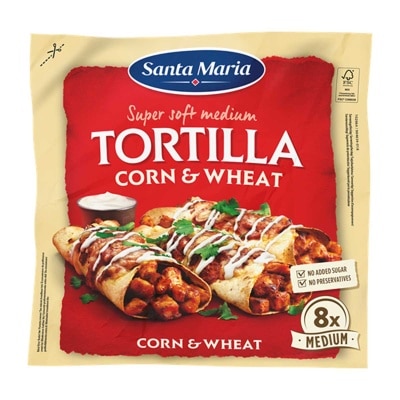 SANTA MARIA - Corn & Wheat Tortilla 8 Medium