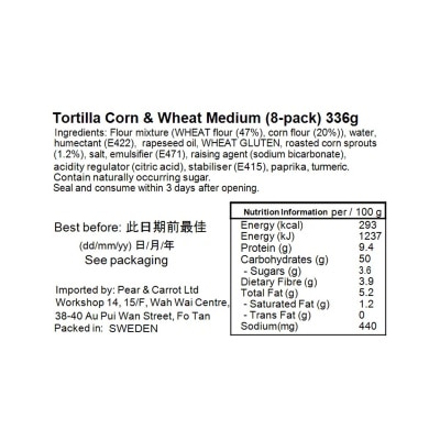 SANTA MARIA Corn & Wheat Tortilla 8 Medium