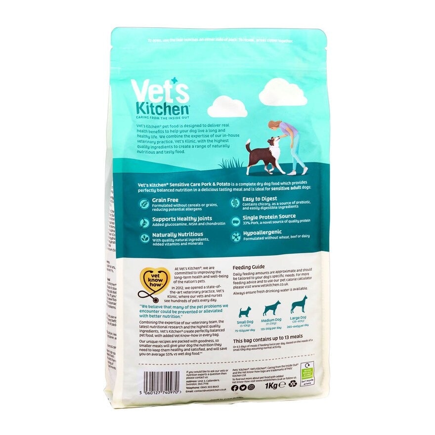 VET'S KITCHEN Grain Free Pork & Potato Dog Food