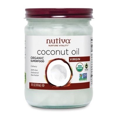 NUTIVA 有機冷壓椰子油 玻璃瓶