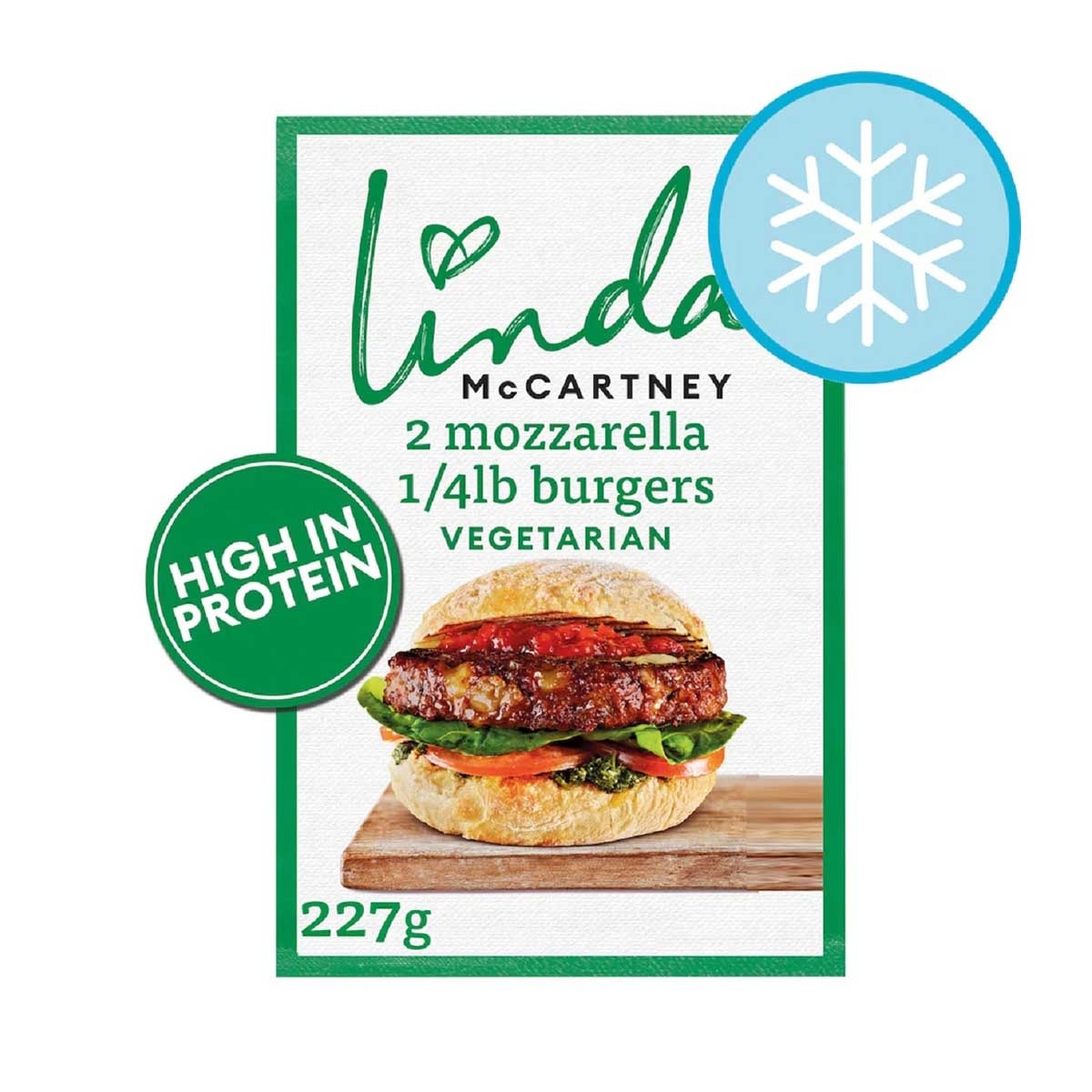 LINDA MCCARTNEY 2 Mozzarella 1/4lb Burgers[uk](frozen -18°c)
