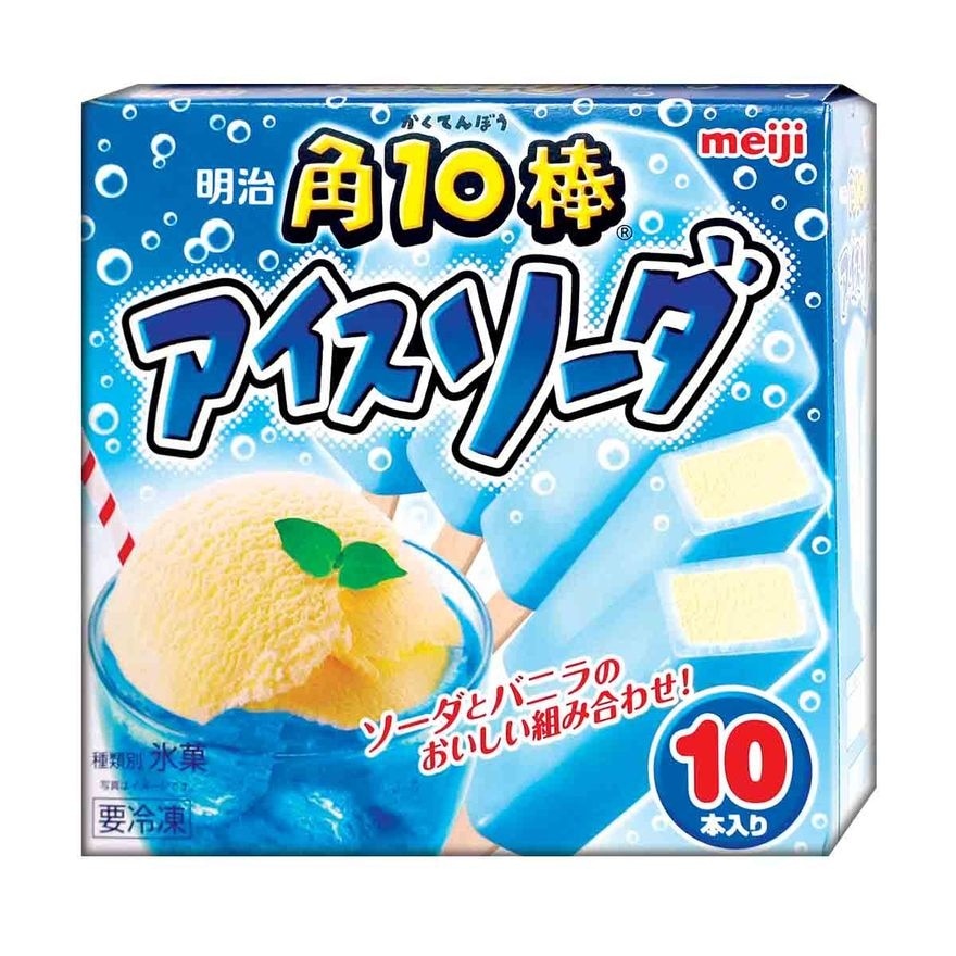 MEIJI Cube Ten Stick Soda Ice Bar 10p [japan](frozen -18°c)