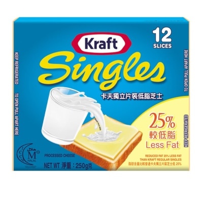 KRAFT Singles Less Fat Cheese 12 Pcs