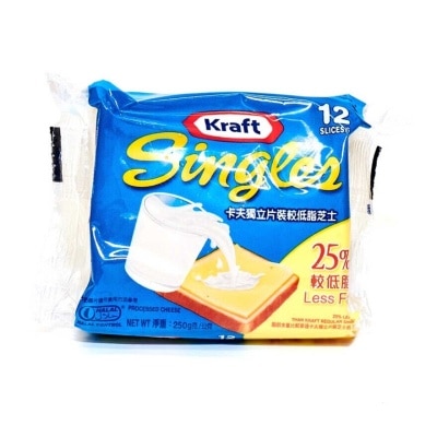 KRAFT Singles Less Fat Cheese 12 Pcs