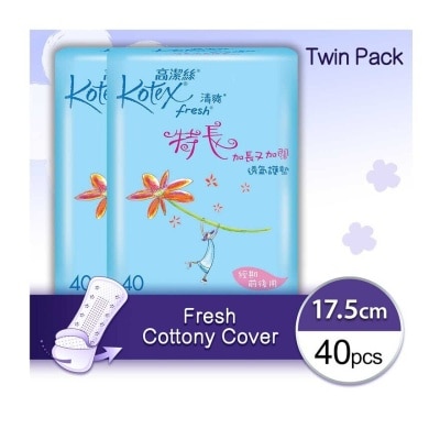 KOTEX Fresh Breathable Pty Long 40s Twin Pack