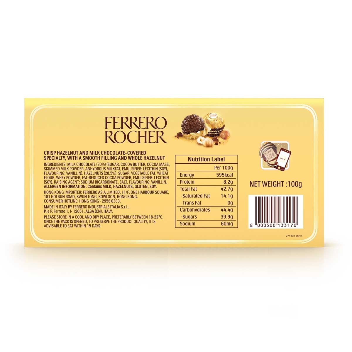 費列羅 金莎朱古力禮盒八粒裝 (包裝隨機發貨)