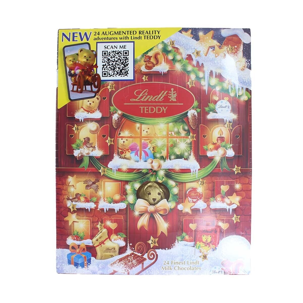 瑞士蓮 泰迪熊聖誕倒數月曆連什錦牛奶朱古力