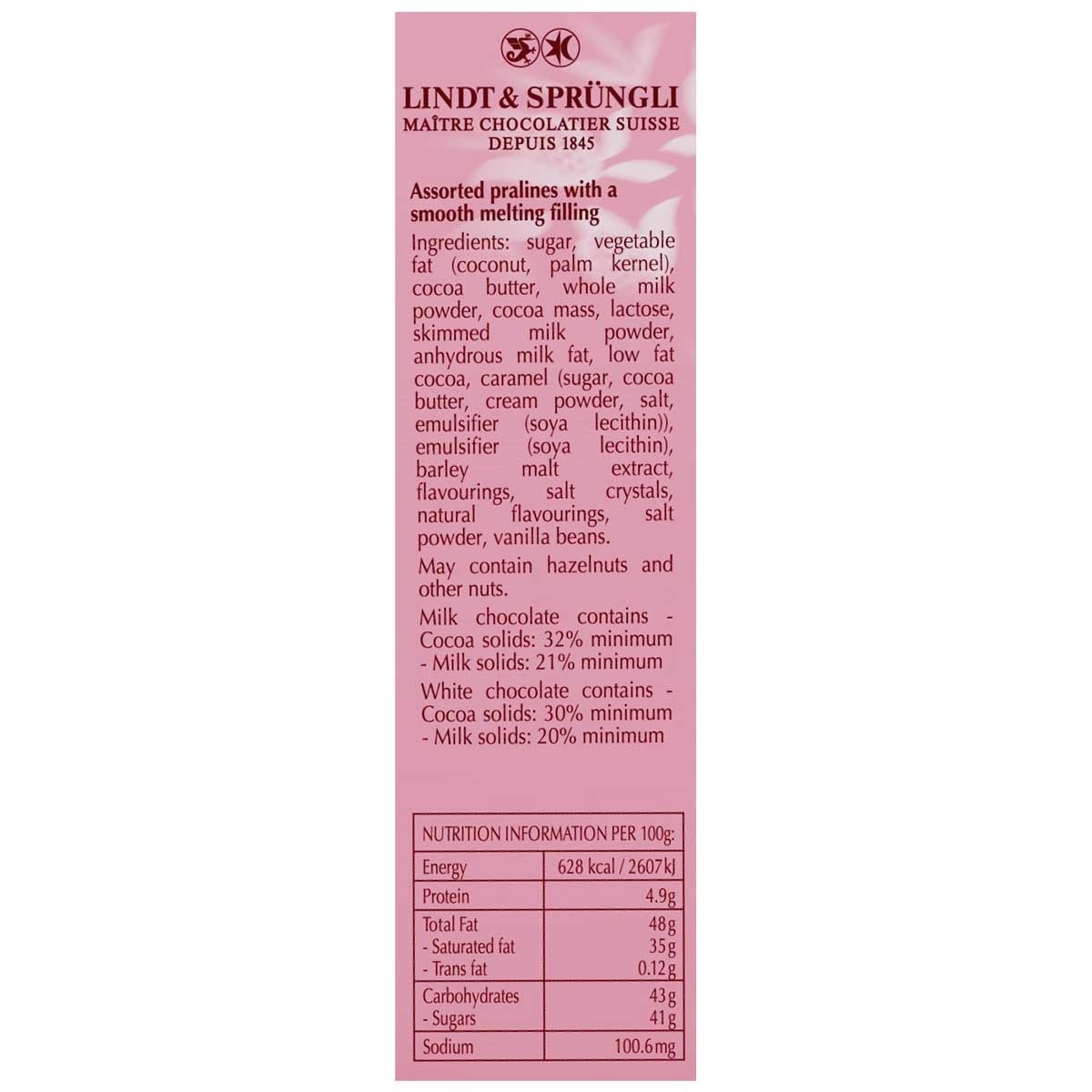 LINDT Assorted Pink Cornet Chocolate