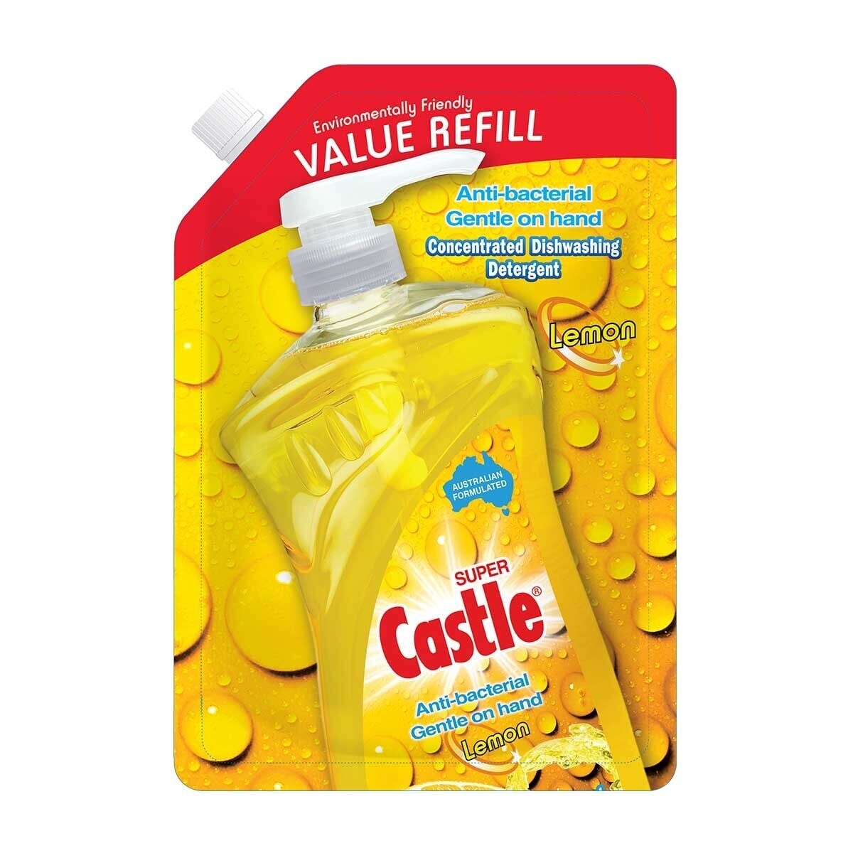 CASTLE Antibac Conc Dish Dete(lemon)refill