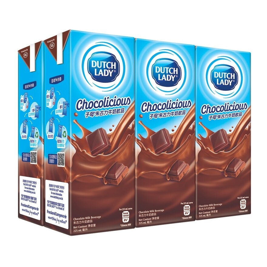 DUTCH LADY Chocolate Milk Beverage 6 X 225 Ml