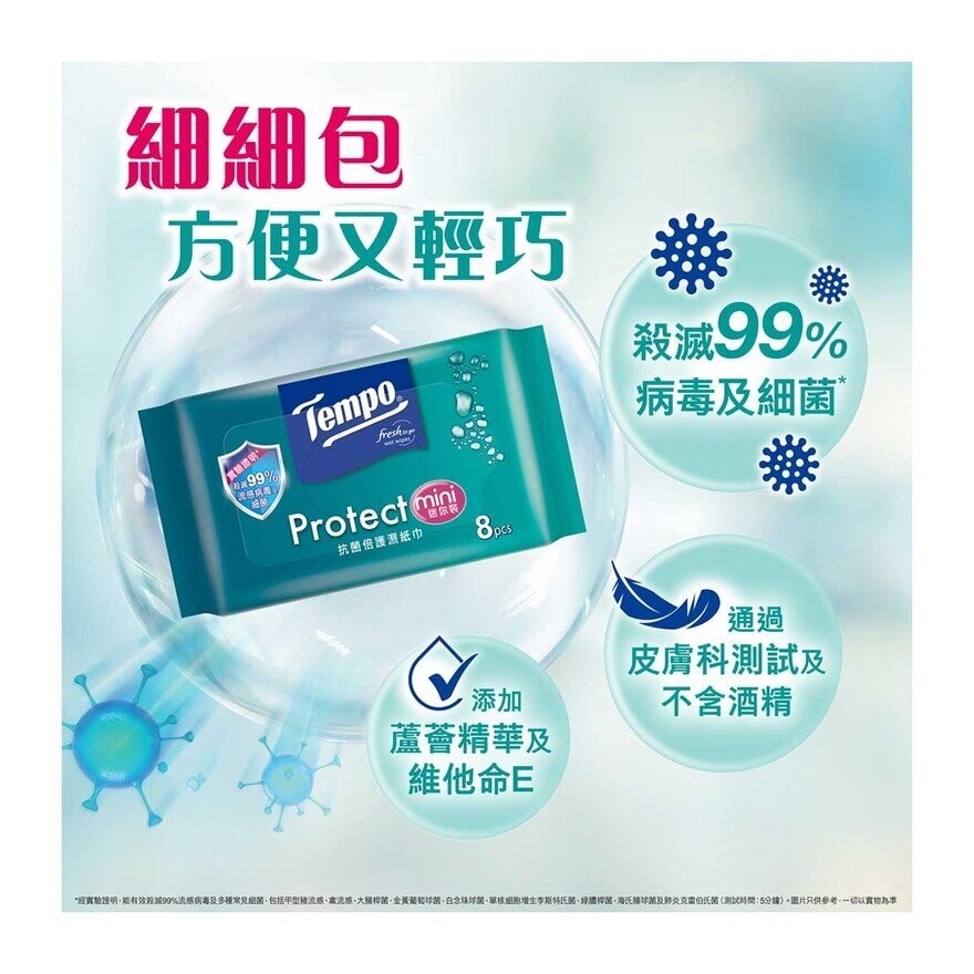 TEMPO Protect Wet Wipes Mini 20s