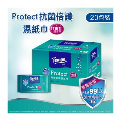 TEMPO Tempo Protect Disinfecting Wet Wipes Mini Pack- Ec 20 Packs
