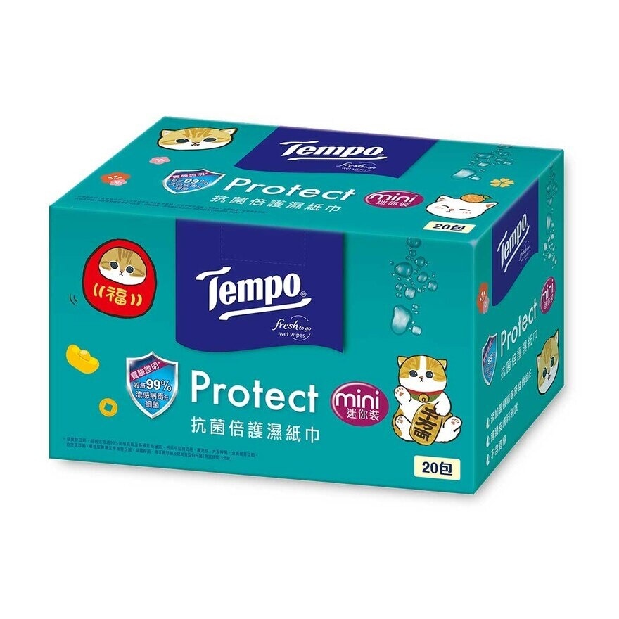 TEMPO Protect Wet Wipes Mini 20s