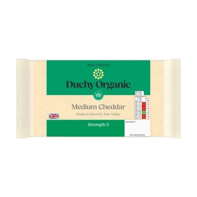 WAITROSE DUCHY Organic Medium Cheddar S3 [ Uk](chilled 0-4°c)