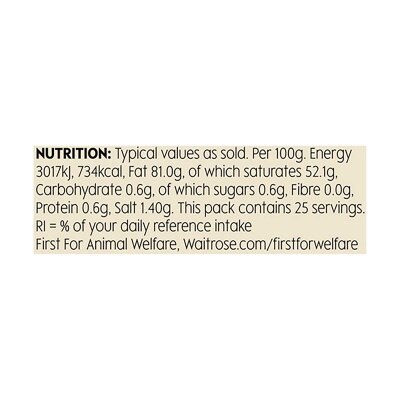 WAITROSE DUCHY Organic English Butter - Salted(chilled 0-4°c)