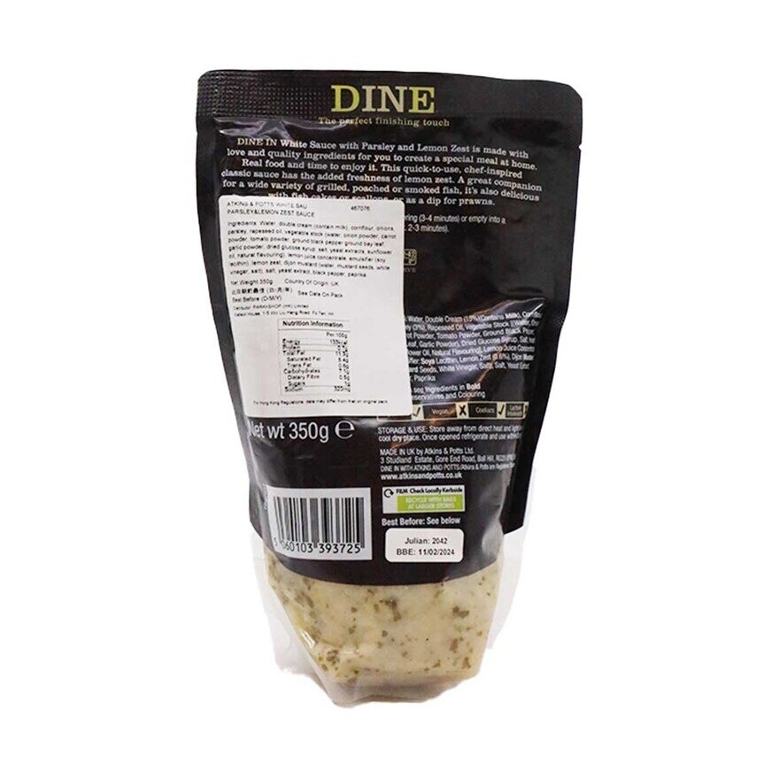 ATKINS & POTTS White Sau Parsley&lemon Zest Sauce