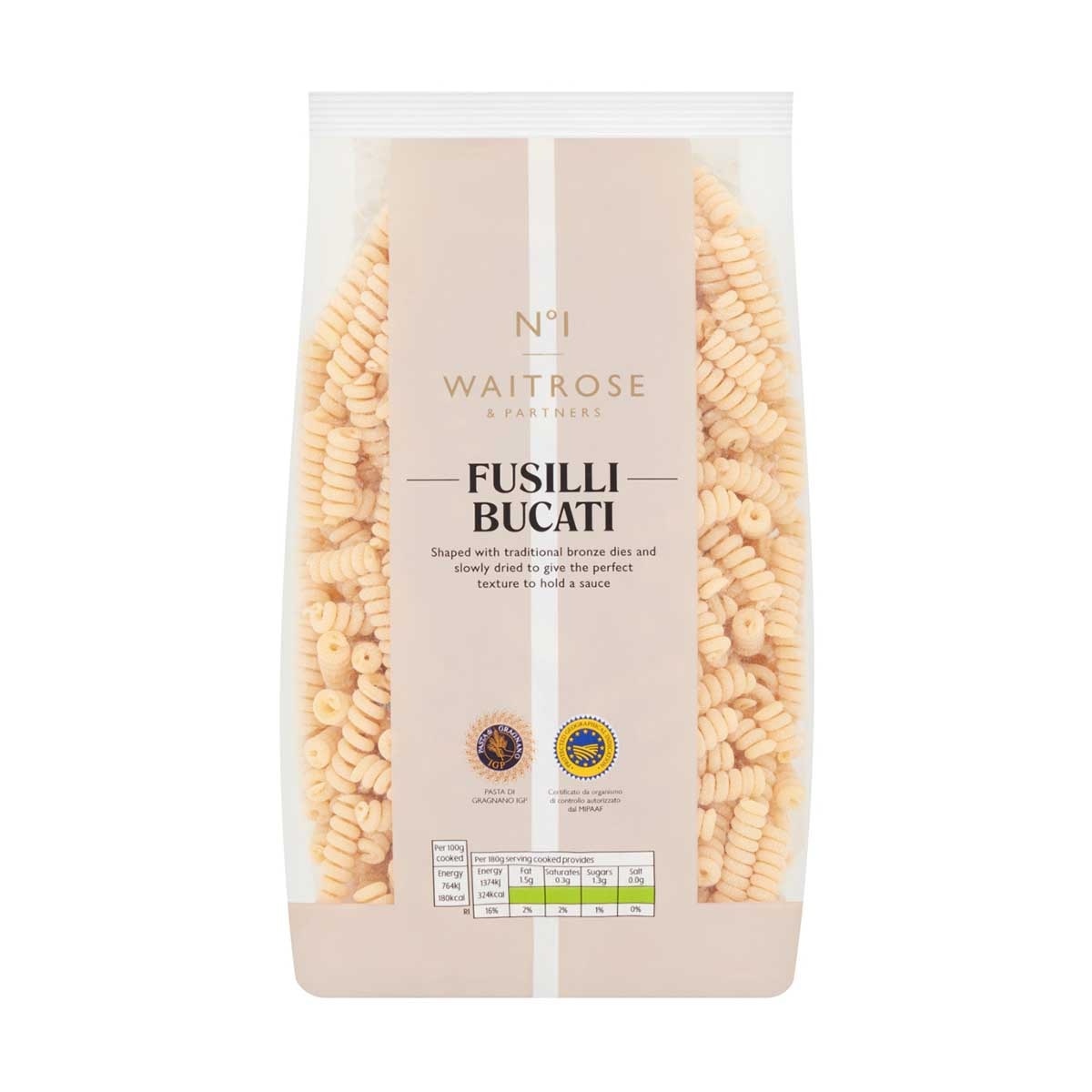 WAITROSE N1 Fusilli Bucati Pasta