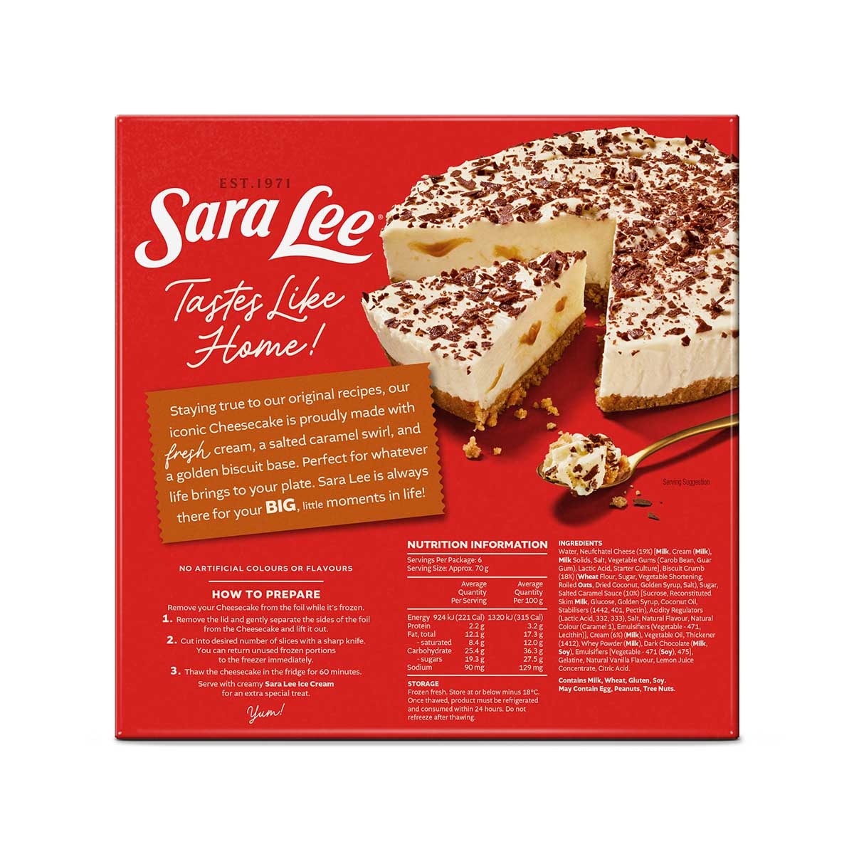 莎莉 鹽味焦糖芝士蛋糕 (急凍 -18°c)