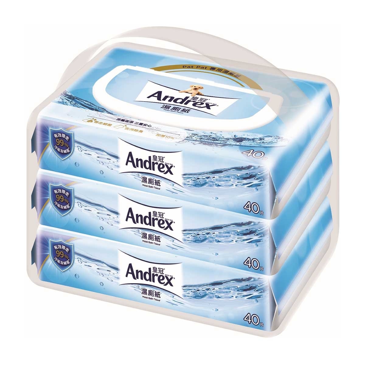 ANDREX Moist Bath Tissues (flushable) (refill Pack) 40pcs X 3 Packs