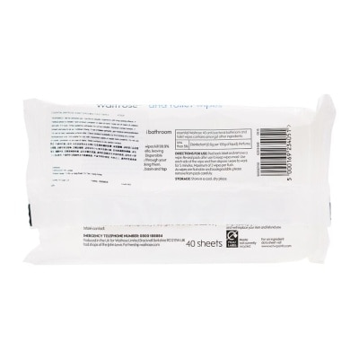 ESSENTIAL WAITROSE A-bact B'room & Toilet Wipes