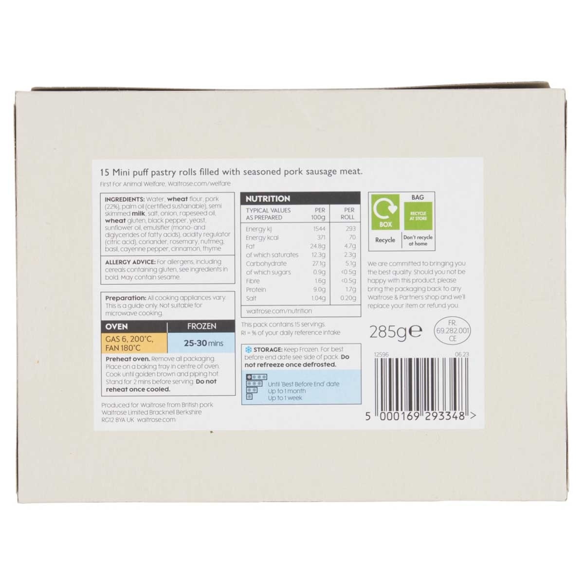 WAITROSE 香腸卷 (急凍 18°c) image