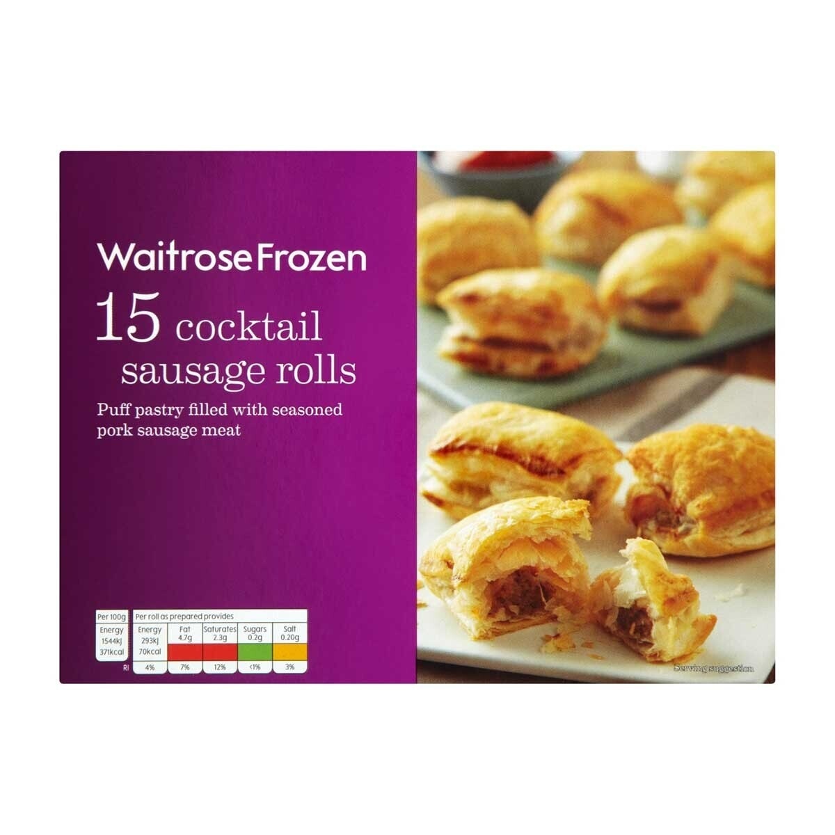 WAITROSE Cocktail Sausage Rolls (frozen -18°c)