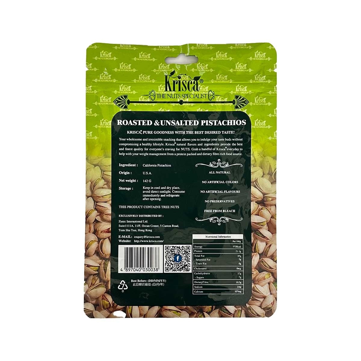 KRISCA Unsalted Pistachios